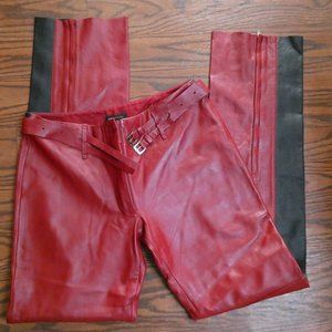 BCBGMaxazria Soft Red Leather Pants
